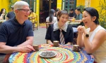Tim Cook uống cà phê trứng cùng diva Mỹ Linh và con gái Mỹ Anh