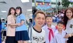 Sao Việt nô nức đưa con tới trường dịp khai giảng năm học mới