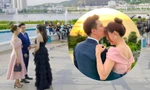 Lộ ảnh hậu trường Hồng Diễm cùng Việt Anh tình tứ dự tiệc