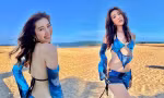 Thúy Ngân thả dáng với bikini cực 'cháy' trên biển