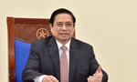 Thủ tướng Phạm Minh Chính tại cuộc điện đàm. (Ảnh: Mofa)