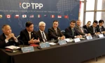 Đại diện các quốc gia CPTPP trong cuộc họp báo tại Santiago, Chile, năm 2019. (Ảnh: Reuters)