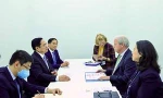 Thủ tướng Phạm Minh Chính tại cuộc tiếp lãnh đạo Ngân hàng Thế giới. (Ảnh: VGP)