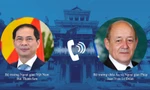 Bộ trưởng Bùi Thanh Sơn và Bộ trưởng châu Âu và Ngoại giao Pháp Jean Yves Le Drian. (Ảnh: Mofa)