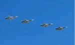 Đội máy bay Sukhoi Su-24M biểu diễn trong lễ kỷ niệm 71 năm chiến thắng phát xít Đức. (Ảnh: Reuters)
