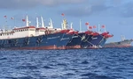 Các tàu Trung Quốc neo đậu bất thường ở quần đảo Trường Sa. (Ảnh: AP)
