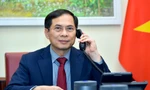 Thứ trưởng Bùi Thanh Sơn tại cuộc điện đàm. (Ảnh: Mofa)