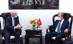 Chủ tịch nước Nguyễn Xuân Phúc trong cuộc tiếp Chủ tịch FIFA Gianni Infantino.