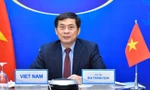 Bộ trưởng Bùi Thanh Sơn dự hội nghị trực tuyến về hợp tác Vành đai Con đường. (Ảnh: Mofa)