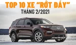 Top 10 mẫu xe bán chậm nhất tháng 2