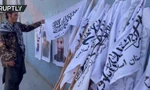 Dựng sạp bán cờ, poster Taliban bên ngoài Đại sứ quán Mỹ ở Kabul