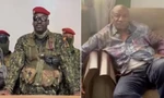 Trung tá Mamady Doumbouya - người dẫn đầu cuộc đảo chính (ảnh trái) và Tổng thống Alpha Conde (ảnh phải). Ảnh: RT