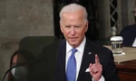 Tổng thống Joe Biden trong bài phát biểu đầu tiên trước Quốc hội ngày 28/4. Ảnh: AP