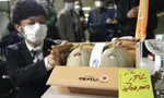 Chủ nhân cặp dưa lưới đắt tiền. Ảnh: Kyodo News