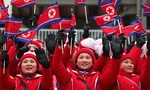 Đội cổ vũ Triều Tiên tại Olympic Pyeongchang năm 2018. 