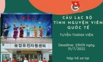 Trung ương Đoàn tuyển thành viên Câu lạc bộ tình nguyện viên Quốc tế