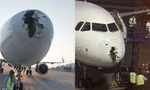 Máy bay bị mưa đá dội 'vỡ đầu' 