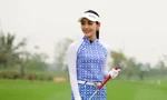 Top 10 Hoa hậu Việt Nam 2018 Lê Thanh Tú trải nghiệm trên sân Vinpearl Golf Hải Phòng. Ảnh: Hoàng Mạnh Thắng