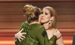 Adele và Celine Dion ôm nhau khóc 