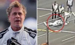 Hình ảnh Brad Pitt nằm bất động trên đường đua F1