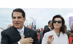 Tổng thống bị lật đổ Ben Ali và vợ, bà Leila. Ảnh: Daily Mail