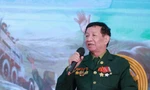 Ông Đỗ Quốc Phong, Chủ tịch Hội cựu TNXP TP.Hà Nội, Trưởng Ban liên lạc Lực lượng TNXP K53 Anh hùng giao lưu tại chương trình. Ảnh: Bảo Anh