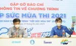 Anh Bùi Quang Huy, Ủy viên dự khuyết T.Ư Đảng, Bí thư thường trực T.Ư Đoàn, Chủ tịch T.Ư Hội SVVN thông tin về chương trình Tiếp sức mùa thi năm 2021 (Ảnh Dương Triều)