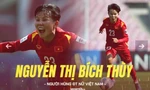 Hình bóng người cha đã khuất luôn dõi theo mỗi bước chạy của Bích Thùy (ảnh nhỏ); Tiền vệ Nguyễn Thị Bích Thùy (ảnh lớn)