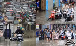Mưa lớn xuyên đêm, nhiều tuyến đường ngập sâu, người Hà Nội rời nhà trước 6h sáng vẫn không thoát tắc