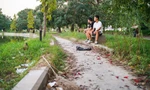 Cận cảnh hiện trạng xuống cấp của Công viên hồ điều hòa Mai Dịch