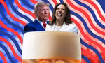 Trò chơi “uống rượu tranh luận” khi hai ứng viên Kamala Harris và Donald Trump tranh luận trực tiếp hồi tháng 9/2024. Ảnh: New York Post.