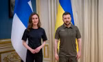 Thủ tướng Phần Lan Sanna Marin và Tổng thống Ukraine Volodymyr Zelensky ngày 26/5/2022. Ảnh: Getty Images.