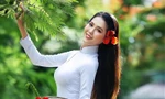 Nữ sinh Kiên Giang thướt tha trong tà áo dài trắng