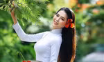 Nữ sinh Kiên Giang thướt tha trong tà áo dài trắng