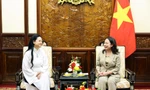 Phó Chủ tịch nước Võ Thị Ánh Xuân tiếp nữ phi hành gia gốc Việt Amanda Nguyễn. Ảnh: VGP