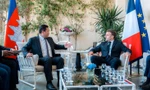Thủ tướng Campuchia Hun Manet trong cuộc gặp Tổng thống Pháp Emmanuel Macron tại Nice. (Ảnh: Khmer Times)
