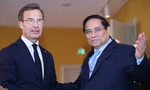 Thủ tướng Phạm Minh Chính trong cuộc gặp Thủ tướng Thuỵ Điển Ulf Kristersson ngày 13/6. Ảnh: VGP