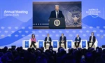 Ông Trump phát biểu trực tuyến tại WEF Davos ngày 23/1. (Ảnh: AP)