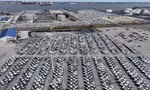 Hàng loạt ô tô đậu ở cảng Baltimore, bang Maryland, Mỹ. (Ảnh: Reuters) 