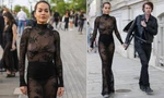 Rita Ora lại mặc xuyên thấu đi trên phố