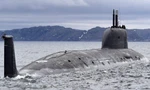 Tàu ngầm lớp Yasen của Nga mang tên Kazan ở Severomorsk, trên bờ biển Bắc Cực của Nga, ngày 1 tháng 6 năm 2021. Lev Fedoseyev\TASS\Getty Images