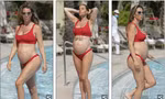 Cựu Hoa hậu Anh diện bikini khoe bụng bầu 'vượt mặt' khi sắp sinh con thứ 5 