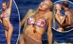 Sao truyền hình Mỹ diện bikini cực 'bốc lửa', không ngừng ôm hôn chồng ở biển