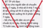 TPHCM ‘không cho người dân di chuyển trong 7 ngày’ là giả mạo