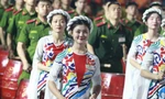Nữ học viên Học viện Cảnh sát nổi bật tại buổi sơ duyệt diễu binh mừng 50 năm Ngày Giải phóng miền Nam