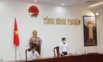 Bí thư Tỉnh ủy Dương Văn An và Chủ tịch UBND tỉnh Bình Thuận Lê Tuấn Phong trong cuộc họp ngày 26/6.