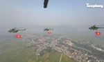 Trực thăng vũ trang tổng duyệt trên bầu trời Điện Biên