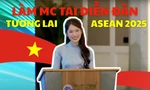MC Khánh Vy xuất hiện chuyên nghiệp, truyền cảm hứng tại Diễn đàn Tương lai ASEAN 2025
