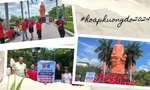 Chiến sĩ tình nguyện giới thiệu di tích lịch sử, công trình văn hóa địa phương