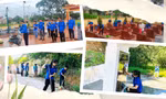 Đoàn viên thanh niên tham gia chỉnh trang đền thờ, khu tưởng niệm anh hùng liệt sĩ